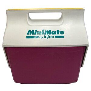 MiniMate by Igloo Compact Portable Cooler 90s Vintage Retro Pink Lunch Box USA